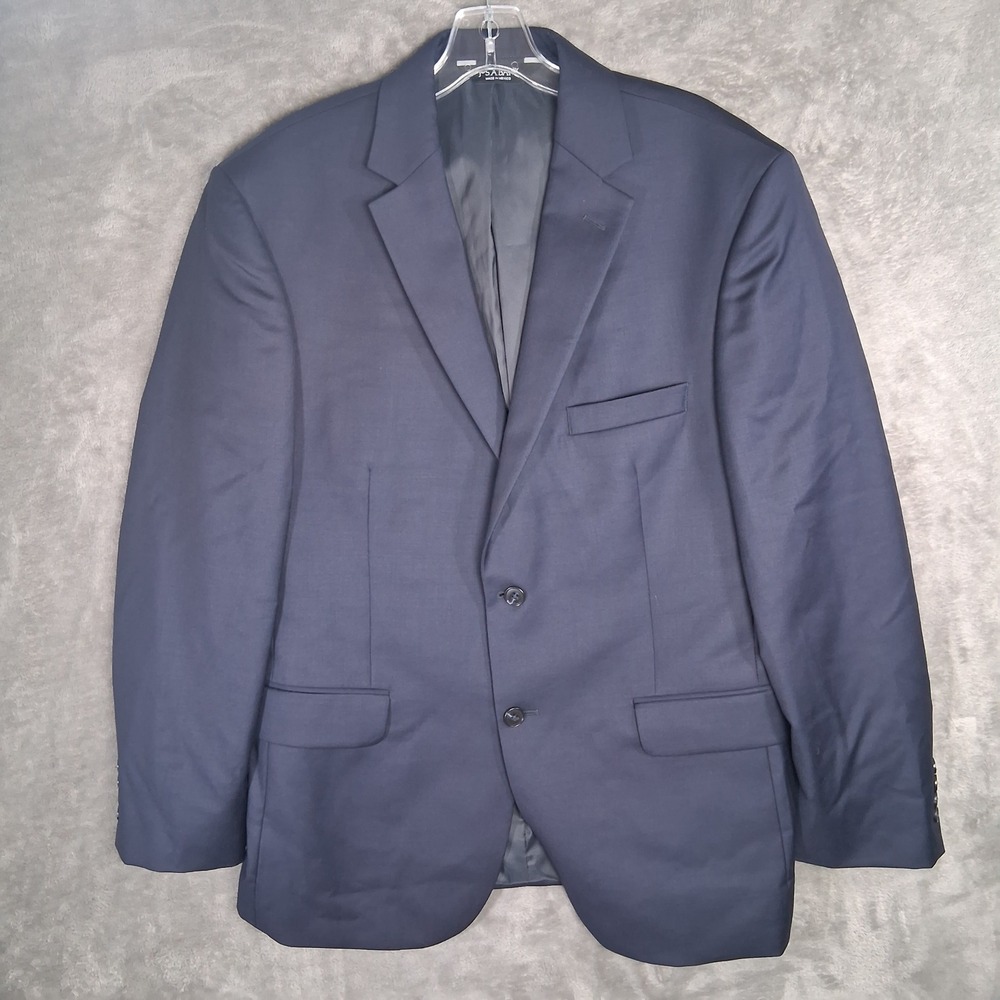 Jos. A. Bank Traveler Chelsea Blazer 43R Mens Navy Blue 100% Wool Tailored Fit